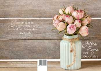 Doppelkarte plano - Blumenstrauß - Gottes Segen zum Geburtstag 