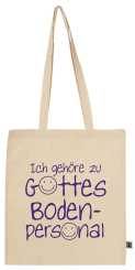 Fairtrade-Baumwolltasche - Ich gehöre zu Gottes Bodenpersonal 