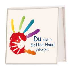 Notizblock Milchkarton - Hand in Hand - Du bist in Gottes Hand geborgen 
