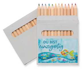 12er-Set Buntstifte - Fischschwarm - DU BIST einzigartig 