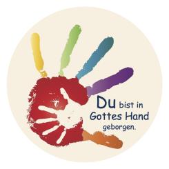 10er-Set Aufkleber - Hand in Hand - Du bist in Gottes Hand geborgen 