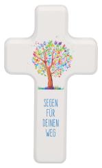 Holzkreuz 11 x 6,5 cm - Lebensbaum 