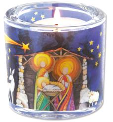 Leuchtglas 6 cm - Krippe 