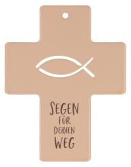 Metallkreuz 11 x 8,5 cm - Fischsymbol 