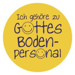 10er-Set Aufkleber - Ich gehöre zu Gottes Bodenpersonal - Gelb 