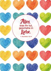 Doppelkarte plano - Jahreslosung 2024 - Herzen 