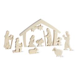 Weihnachtskrippe aus Holz 