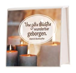 Notizblock Milchkarton - Kerzen - Von guten Mächten wunderbar geborgen 