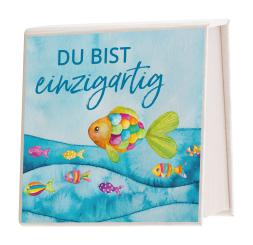 Notizblock Milchkarton - Fischschwarm - DU BIST einzigartig 