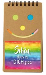 Notizblock Happy Face - Regenbogen - Schön, dass es dich gibt 