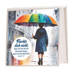 Notizblock Milchkarton - Jahreslosung 2027 - Regenschirm 