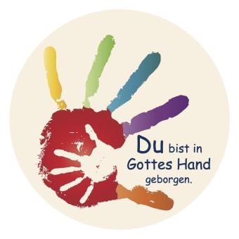 10er-Set Aufkleber - Hand in Hand - Du bist in Gottes Hand geborgen 