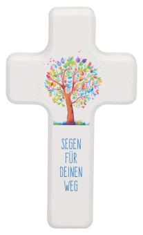 Holzkreuz 11 x 6,5 cm - Lebensbaum 