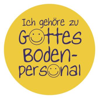10er-Set Aufkleber - Ich gehöre zu Gottes Bodenpersonal - Gelb 
