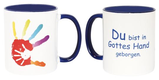Tasse - Hand in Hand - Du bist in Gottes Hand geborgen 