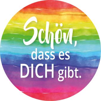 10er-Set Aufkleber - Regenbogen - Schön, dass es dich gibt 