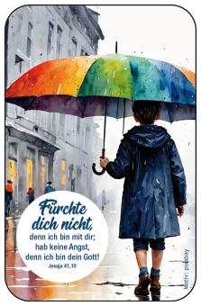 10er-Set - Mini-Scheckkarten-Kalender 2027 - Regenschirm 