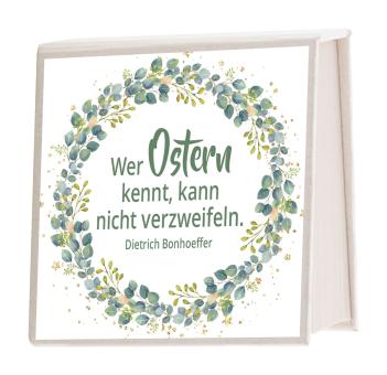 Notizblock Milchkarton - Osterkranz - Wer Ostern kennt, kann nicht verzweifeln 