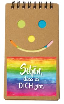 Notizblock Happy Face - Regenbogen - Schön, dass es dich gibt 