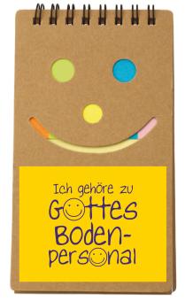 Notizblock Happy Face - Ich gehöre zu Gottes Bodenpersonal 