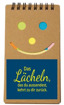 Notizblock Happy Face - Das Lächeln, das du aussendest, kehrt zu dir zurück 